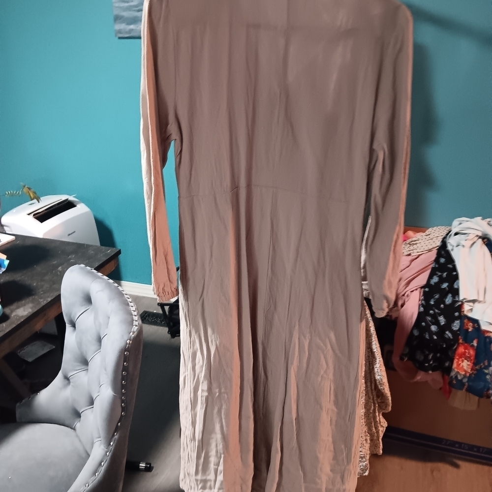 Elegant Beige Long Sleeve Dress - Picture 4 of 4
